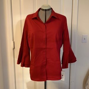 Red Button Down Shirt Zac and Rachel (NWT)